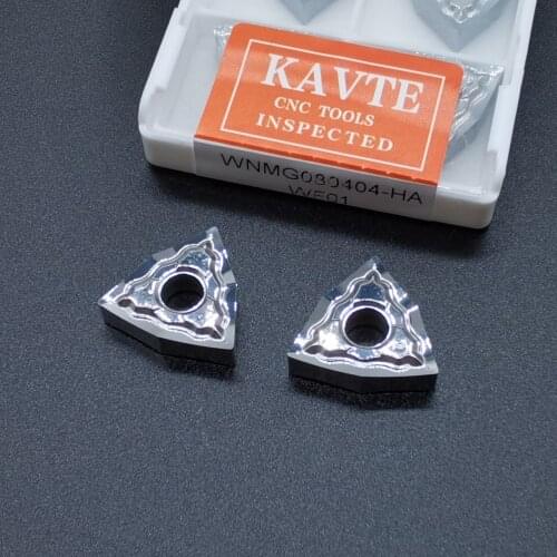 KAVTE 10pcs WNMG080408 HA Aluminum Turning Inserts WNMG 080404 Carbide Round Blade cnc Lathe Cutter Aluminum Copper Tool