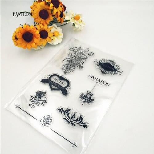 PANFELOU Lace ornament Transparent Clear Silicone Stamp/Seal DIY scrapbooking/photo album Decorative clear stamp sheets