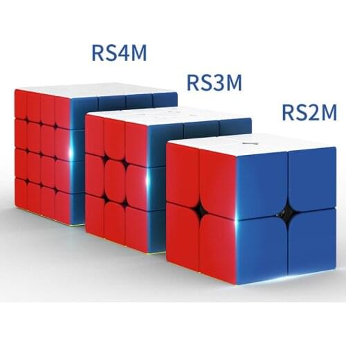MOYU RS2M RS3M RS4M 2x2x2 3x3x3 4x4x4 Magnetic Magic Cube Cubing 2*2 3*3 4*4 Speed Puzzle Strickerless Neo Cube Magico Toys Gift
