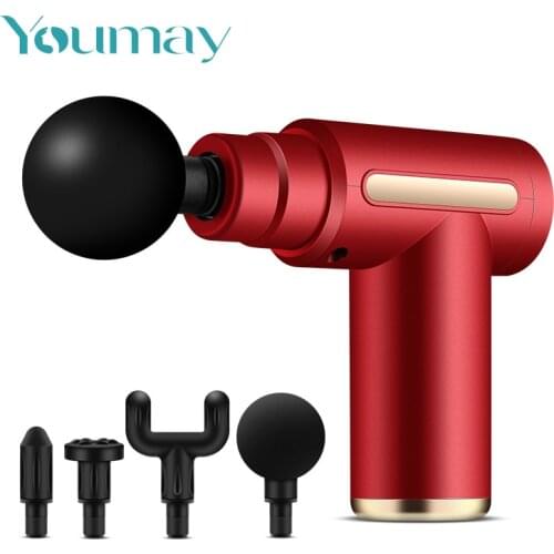 Youmay Muscle Massage Gun Mini Pocket Vibration Electric Back Neck Massager Gun for Body Deep Relief Pain Slimming Fascial Gun