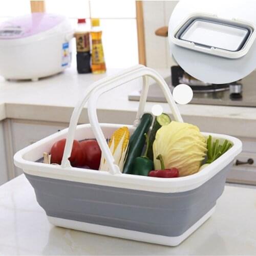 Snacks Storage Tools Multifunction Sundries Storage Basket Hand Baskets Plastic Shopping Basket Foldable Bathroom Case