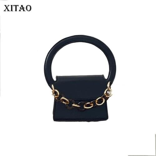 XITAO Fashion Box Women Top-Handle Bags Metal Chain Splicing Decoration New Mini Semicircle Casual All-match Bag 2021 WMD1965