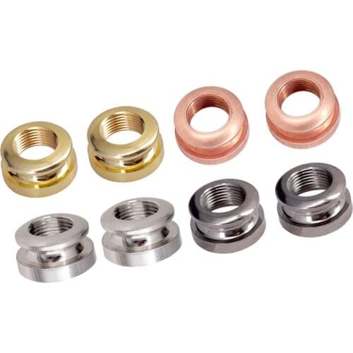 Set Of 2pcs Copper Guitar Strap Buttons Strap Locks Head Hat Threaded Plug