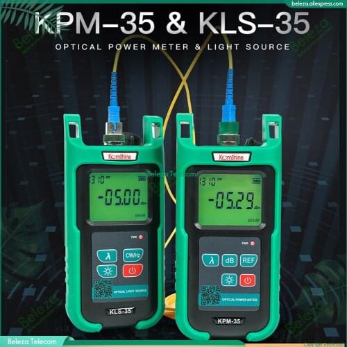 KomShine OPM KPM-35 and LS KLS-35 Optic Fiber Power Meter FTTH Cable Tester and Singlemode Fiber Optical Light Source KLS-35