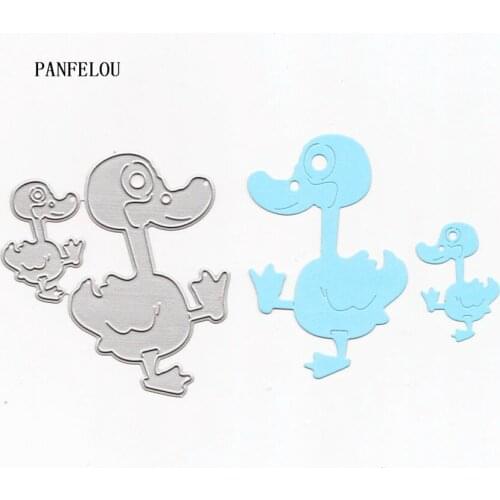 PANFELOU loving Duck family Scrapbooking DIY album cards paper die metal craft stencils punch cuts dies cutting dies