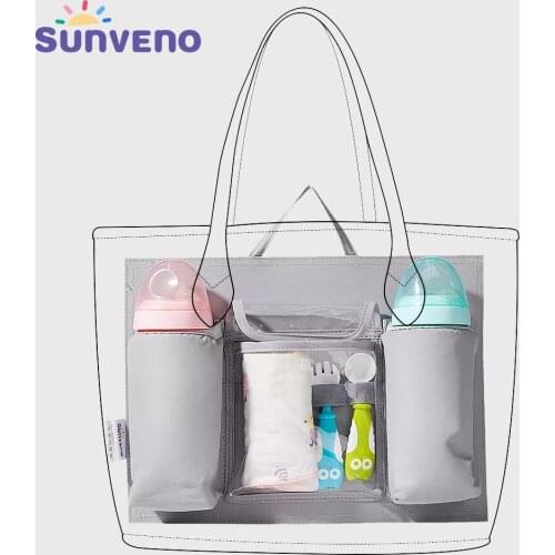 Sunveno Diaper Bag Insert Baby Bag Organizer for diapers Nappy Bag Inner Container for Mom with 5 Pockets Baby Gear