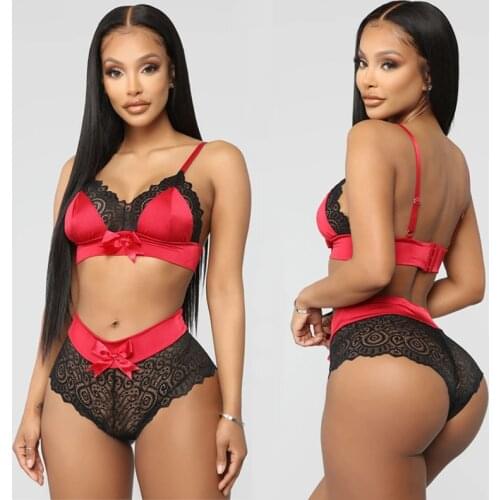 Comfortable Underwear Set Push Up Bra Bow-knot Lace Edge Women Underwear Bra And Panties Set Sexy Lingerie Plus Size Brassiere