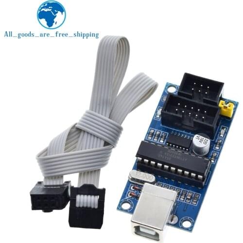 TZT 1Set USBTiny USBtinyISP AVR ISP Programmer Bootloader For Arduino Meag2560 UNO R3 With 6pin Programming Cable