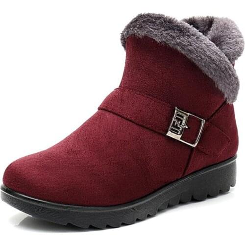 2019 winter Womens Snow Boots Warm Short fur plush Winter ankle Boots XL Platform Ladies Suede Cotton Shoes Women Comfortable