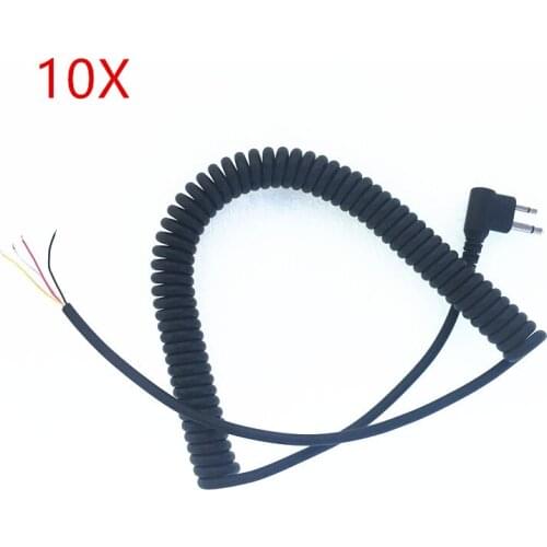 10pcs For DIY 4 wire 2pins M plug microphone cable for motoroal EP450 GP3188 CP040 GP88S CP150 MAG ONE A8 etc walkie talkie