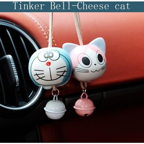 2021 Cartoon Anime Doraemon Cheese Cat Interior Hanging Ornament Chain Sleutelhanger Car Pandent Key chain Decoration D533