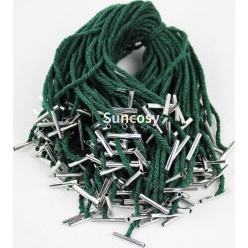 240pc/lot Green Treasury Tags Documents Binding Tags, Silvery Head ,binding Rope Fast Labor Rope Document Rope Office Stationery