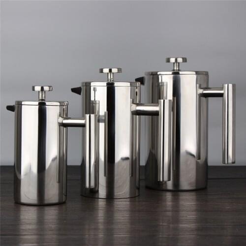 304 Stainless Steel French Press portable Coffee Maker pressure kettle Oolong Tea Pot Filter Coffee Milk percolator barista tool