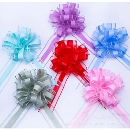 50pcs Extra Large Snow Yarn Pull Bow Ribbon For Gift Packing Party Festive Wedding Car Door Handle Decoration