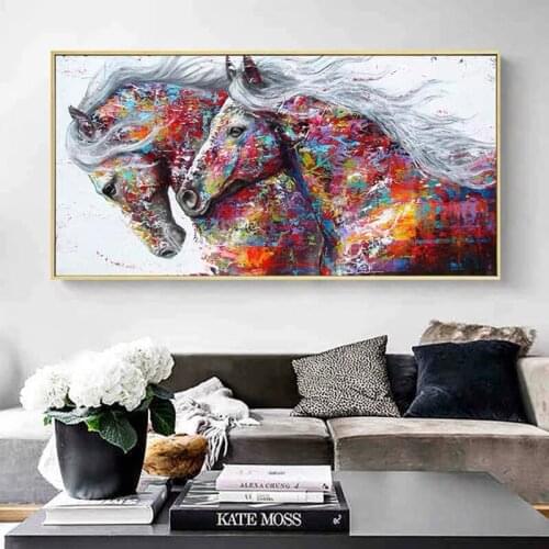 5d diamond painting diy handmade full square round diamond embroidery picture of rhinestones horses wall stickersZP-1403