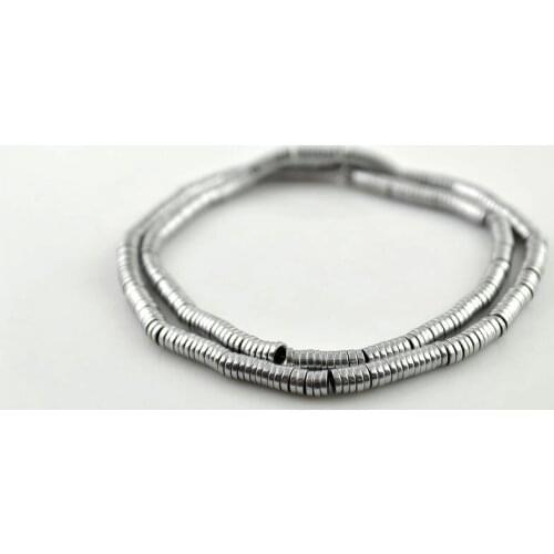 Free Shipping Silver Color 1x4mm Coin Roundel Shape Loose Hematite Beads Spacer Beads 2Strands/lot
