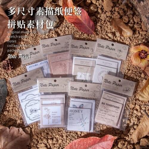 Moking Retro Flower Story Memo Pad Diy Material Paper Journal Scrapbooking Book Pack Notepad Retail