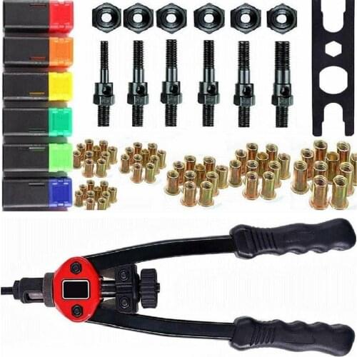 BT-605 Manual Riveter Gun Tools Hand Insert Rivet Nut Tools Manual Mandrels Metric Head Riveting M3 M4 M5 M6 M8 Rivet Gun Kits