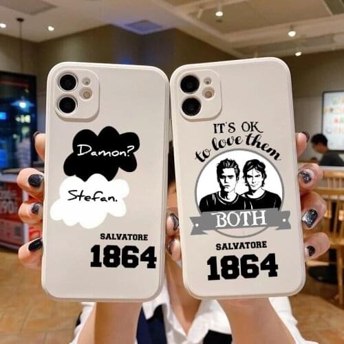 Fashion Vampire Diaries Damon Matte white Soft Phone Case For iPhone SE 12mini 12pro 11pro Max 7 8 6 Plus XR Xs Max 12 TPU cover