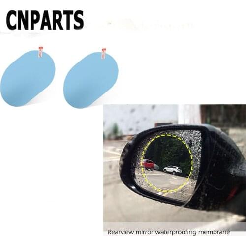 CNPARTS 2Pcs For Ford Focus Fiesta Mondeo Ranger Kuga Seat Leon Ibiza Lexus Car Rainproof Mirror Film Clear Safe Driving Sticker