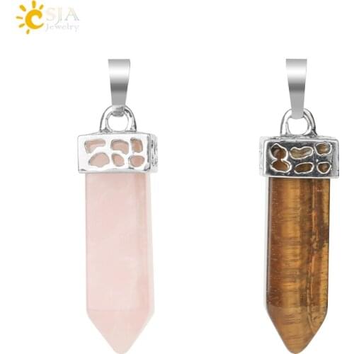CSJA 2016 New Charm Natural Stone Pendant Suspension Healing Crystals Pendants Jewelry Created Opal Woman Friend Best Gift E063