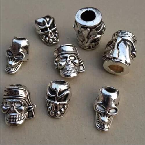 EDC Alloy Knife Pendant Skull Pendant Flashlight Pendant Umbrella Rope Key Fob Jewelry DIY for Braided Pendant Accessories Tools