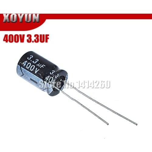 20PCS Higt quality 400V3.3UF 8*12mm 3.3UF 400V 8*12 Electrolytic capacitor