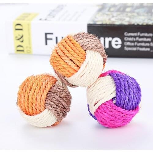 Brand New Cat Ball Toy Funny Interactive Cat Pet Toys Play Chewing Rattle Scratch Catch Pet Cat Exercise Toy Sisal Balls 1Pc