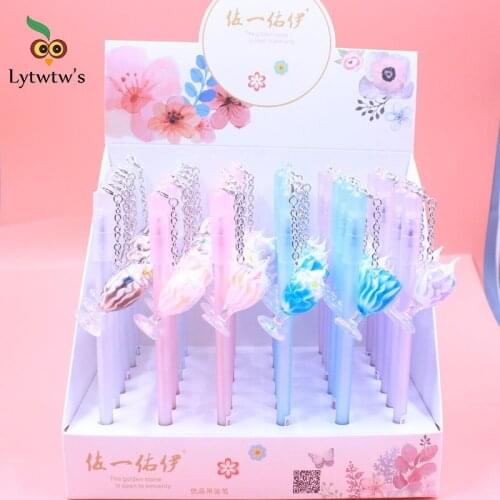 1 Piece Lytwtws Kawaii Ice Cream Pendant Black Colored Gel-Ink Pens For Writing Cute Stationery Office School Supplies Gel Pens