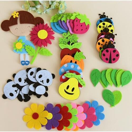 Toy Animal Ladybug Bee Panda Butterfly Non-woven Felt DIY Package Kindergarten Decoration Children School Classroom Wall Sticker