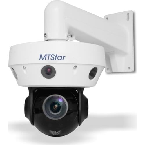 MTStar 4 Cameras + 20X PTZ Linkage Alert Human Tracking Panoramic IP Camera