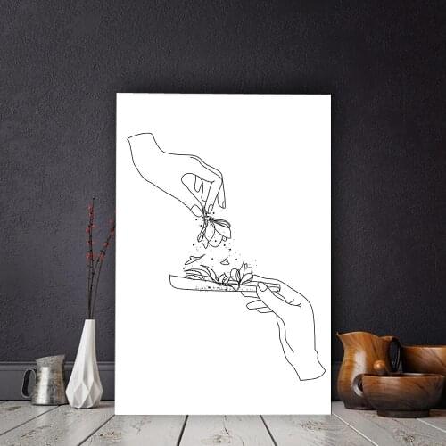 New Line Art Drawing Weed Herbs Addiction Canvas Painting for Living Room Weed Smokers Herbal Leaf Posters Prints Wall Arts