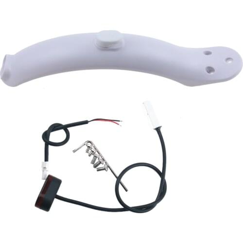 Short Rear Wheel Fender Mudguard with Hook Screws Tool Rear Light and Tail Light Cable for Xiaomi Mijia M365 Scooter Replacement