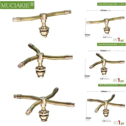 Brass Sprayer Whirling Sprinkler 360° Full Circle Pattern 1PC 2/3/4 Arm Fog Nozzle Wide Scope Of Coverage Landscaping Garden