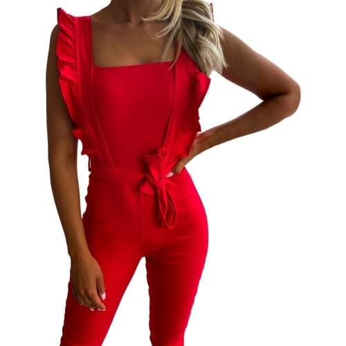 Summer Women Jumpsuit Elastic Solid Color Female Bodysuit Lacework Stitching Square Collar Sexy Romper Club Wear Overalls