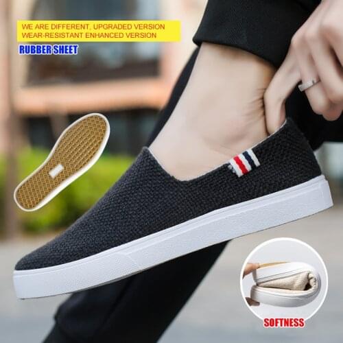 Men Casual Shoes Flax Slip-on Loafers Low Top Man Footwear Shoes Summer Lightweight Men Falts Shoes Breathable Soft Driving Shoe