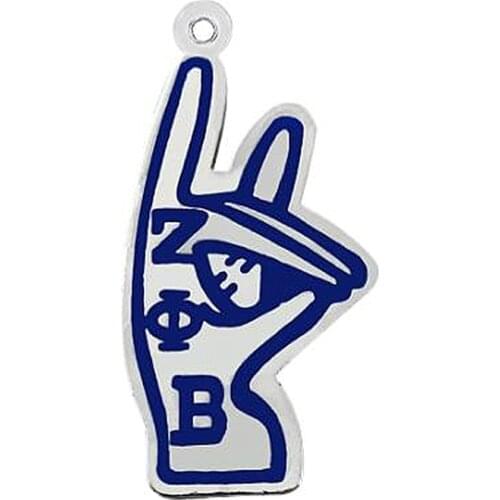 Metal Alloy Blue Enamel Finger Gesture ZETA PHI BETA Charm Sorority Symbol Pendants Fashion