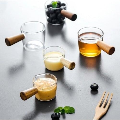 Multi-functional Taste Dish Coffee Mini Milk Cup Hand-draw Sauce Dish With Handle Glass Sauce Vinegar Snack Plate Tableware