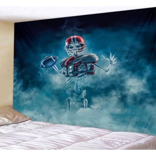 Wall Tapestry Skull Pattern Large Size Square Background Bedroom Decor Functional Dirt-resisting Valance Picnic Cloth Ornaments