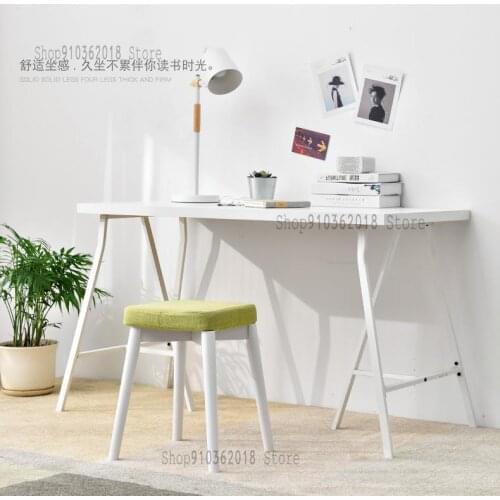 Solid Wood Small Stool Dining Stool Square Stool Fabric Dressing Stool Makeup Stool Wooden Stool Household Stool Chair