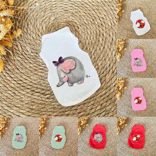 Dog Cat Clothes Cute Cartoon Printed Summer Pets T-shirt For Small Puppy Dog Clothes Pet Vest Cotton Accessory Pet Supplies