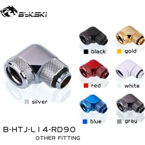 Bykski Male-Female 90 Degree Rotary Fitting Brass Multiple Color G1/4 Thread Adapter Vertical Angle Water Cooler B-HTJ-L14-RD90
