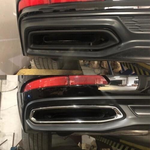 Suitable for Audi 19-20 A6l Modified Square Real and C8 Upgraded Stainless Steel Black Exhaust Pipe