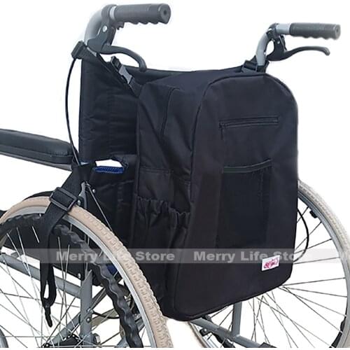 Durable Oxford Wheelchair Bag Backpack for the Back with Pockets Mobility Devices Accessory Wheelchair Storage Bags Disabled