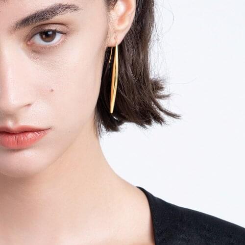 ROPUHOV Bean Sprout Drop Earring for Women Gold Color Cute Earrings 2021 Stainless Steel Fashion Jewelry Gift Kolczyki