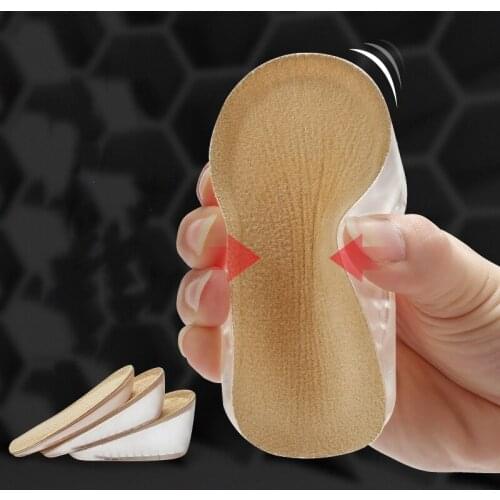 Silicone Inner Heightening Insoles, Invisible Heightening Pads Foot Pad Heel Pads Half Pads Heightening Cushions High Heels Men