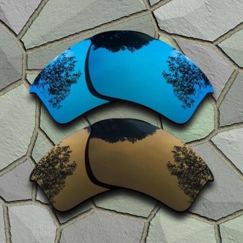 Sky Blue&Bronze Copper Sunglasses Polarized Replacement Lenses for Oakley Half Jacket 2.0 XL