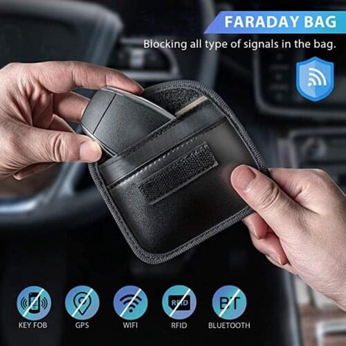 Signal Blocking Bag Key Fob Bag RFID Signal Shielding Anti-Theft Keyless Entry Car Key Protector Keys Cases Portable bags
