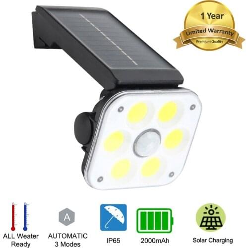 Solar LED COB Lights Outdoor With Motion Sensor Street Lamp IP65 Waterproof Solar Flood Light Wall Decor Lighting For Garden