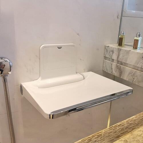 Ultra Thin Wall Mounted Bathroom And Shower Chair Safety Bathing Folding Stool Multi-Function Porch Change Shoes Folding Chair
